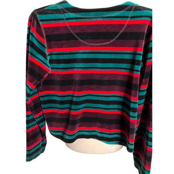 Carol Little Sports Size S Small Striped Cropped Sweater Y2K Comfortable - Picture 5 of 11